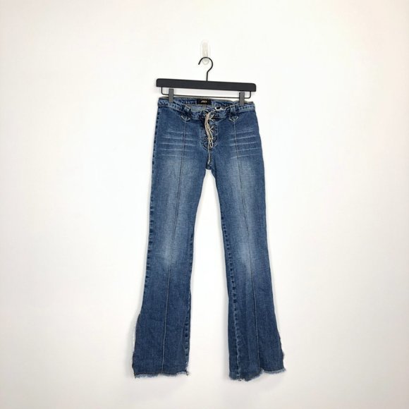 JNCO Vintage Corset Tie Up Flare Jeans Bell Bottom - Picture 13 of 13